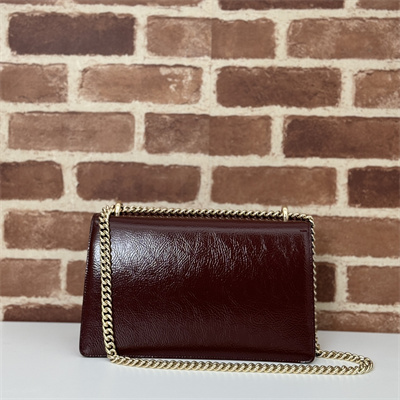 Gu.cci Dionysus Small Shoulder Bag Burgundy Patent Leather 795005