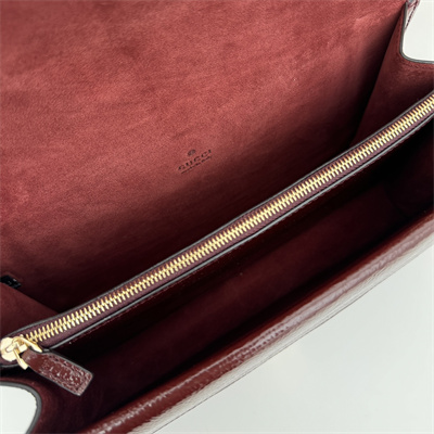 Gu.cci Dionysus Small Shoulder Bag Burgundy Patent Leather 795005