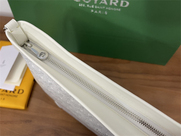 conti pouch Go*ardine canvas&chevroches calfskin white