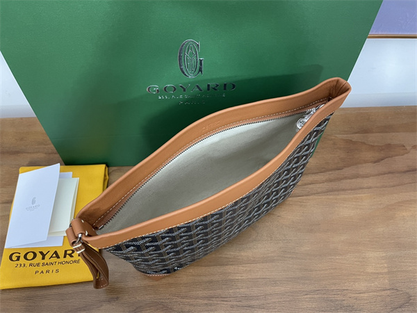 conti pouch Go*ardine canvas&chevroches calfskin black-tan