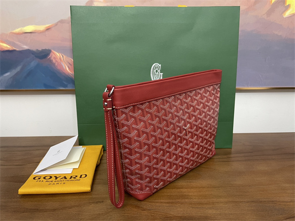 conti pouch Go*ardine canvas&chevroches calfskin red