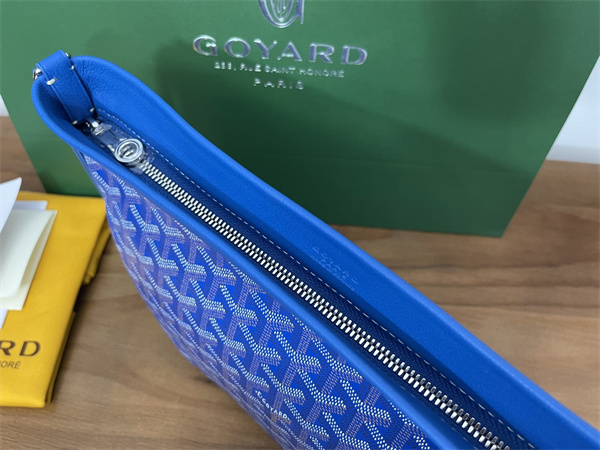 conti pouch Go*ardine canvas&chevroches calfskin sky blue