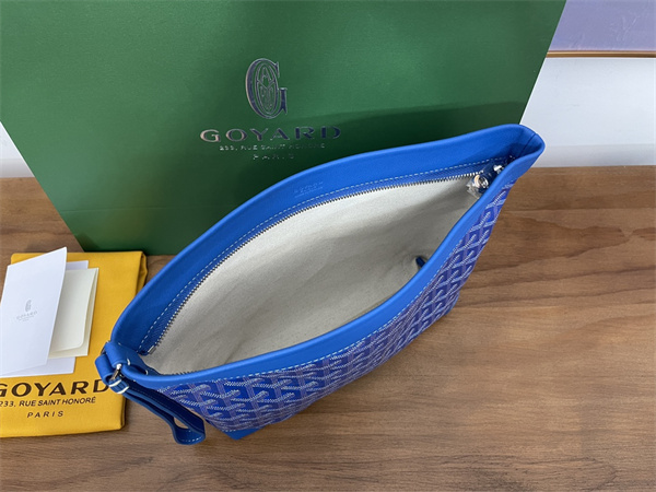 conti pouch Go*ardine canvas&chevroches calfskin sky blue