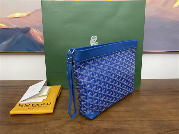 conti pouch Go*ardine canvas&chevroches calfskin sky blue