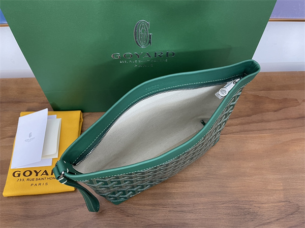 conti pouch Go*ardine canvas&chevroches calfskin green