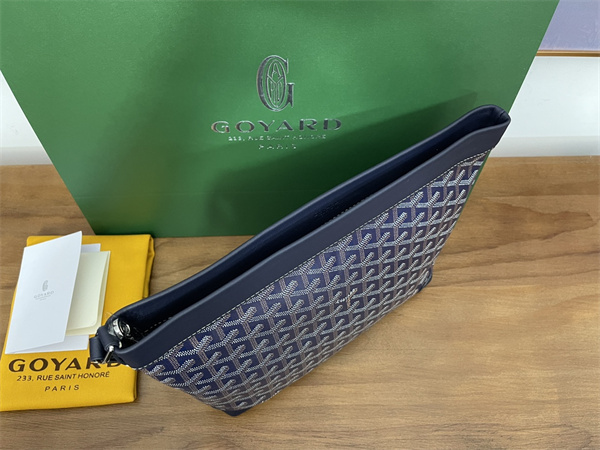 conti pouch Go*ardine canvas&chevroches calfskin navy blue