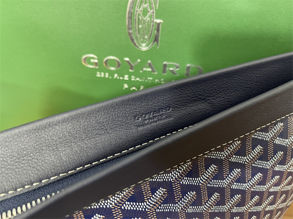 conti pouch Go*ardine canvas&chevroches calfskin navy blue