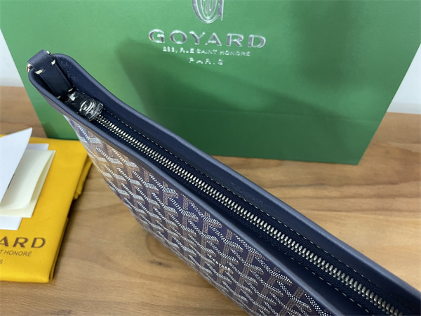 conti pouch Go*ardine canvas&chevroches calfskin navy blue