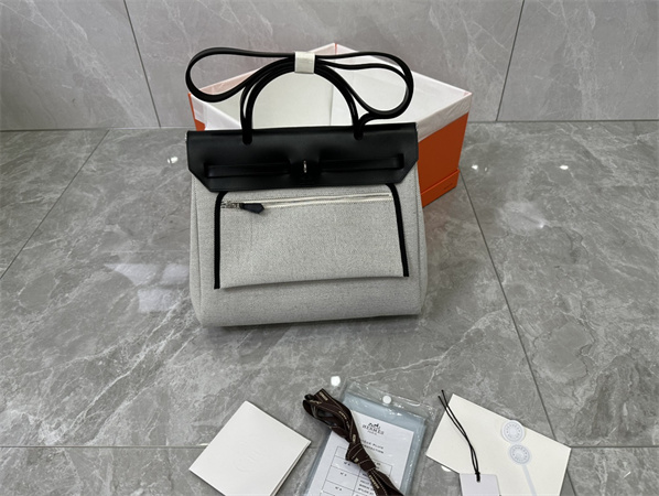 Her.mes Herbag 31 Canvas and Calfskin With Printing