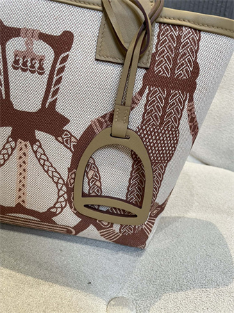 Her.mes Steeple Handbag Hplume Canvas and Swift Calfskin multicolor Printing HS