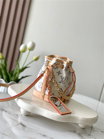 LV Nano Noé Monogram jacquard fabric Multicolor White M83453