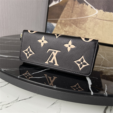 LV Clémence Wallet Monogram Empreinte Leather Black/Beige