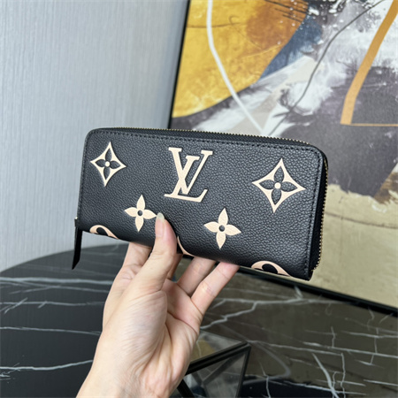 LV Clémence Wallet Monogram Empreinte Leather Black/Beige