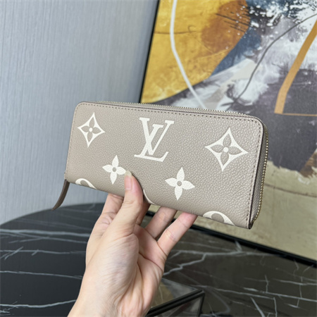 LV  Clémence Wallet Monogram Empreinte Leather Tourterelle M82338