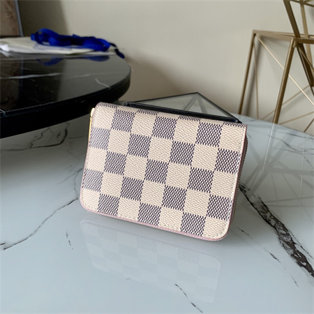LV Zippy Coin Purse Damier Azur Canvas inside Pink N60229