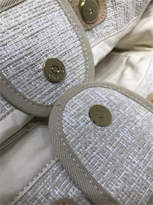 Ch*el deauville large shopping bag mixed fibers gold tone metal a66941