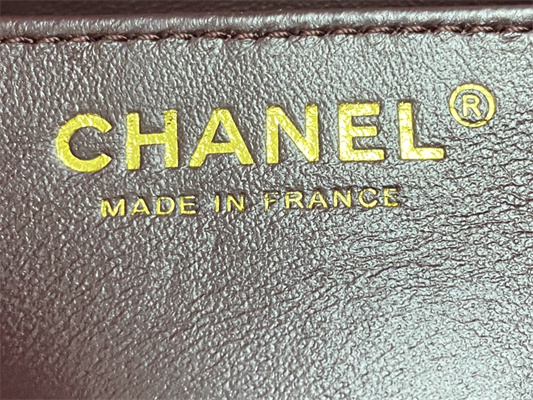 Ch*el mini flap bag with top handle shinny lambskin gold tone metal burgundy as4924