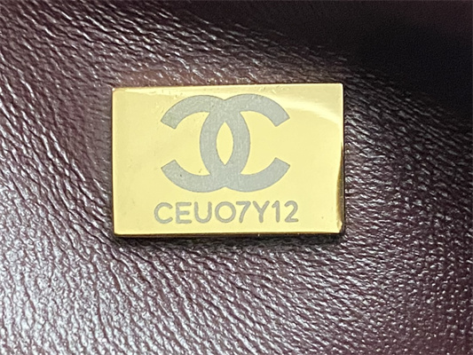 Ch*el mini flap bag with top handle shinny lambskin gold tone metal burgundy as4924