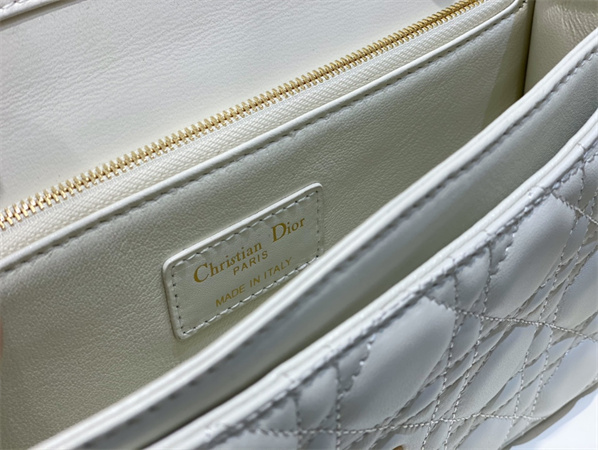 cd miss D*or top handle bag cannage lambskin white