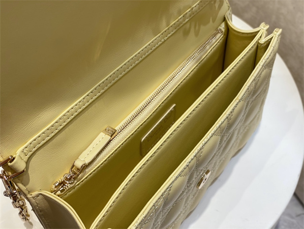 cd miss D*or top handle bag cannage lambskin yellow