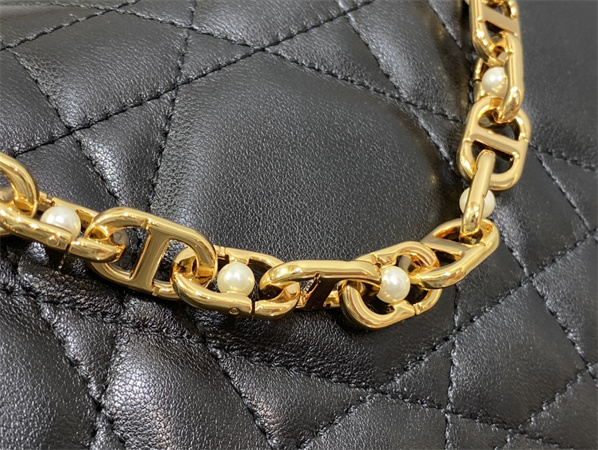 cd mini D*or ange bag black macrocannage calfskin