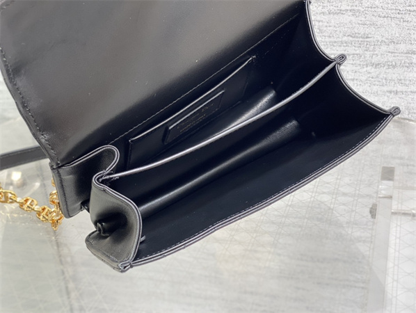 cd mini D*or ange bag black macrocannage calfskin