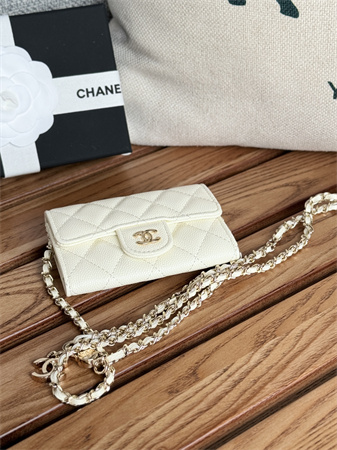 Ch*el belt bag with chain grained calfskin/lambskin a81081