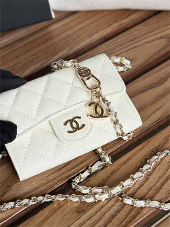 Ch*el belt bag with chain grained calfskin/lambskin a81081