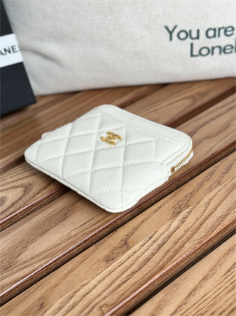 Ch*el zipper coin purse grained calfskin/lambskin ap2061