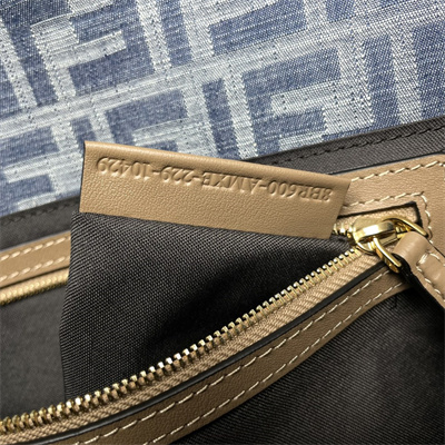 Fen.di BAGUETTE Bag Light Blue FF Denim Fabric Bag