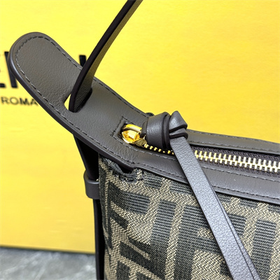 fen.di simply F**di medium brown ff jacquard fabric bag