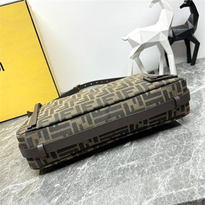 fen.di simply F**di medium brown ff jacquard fabric bag