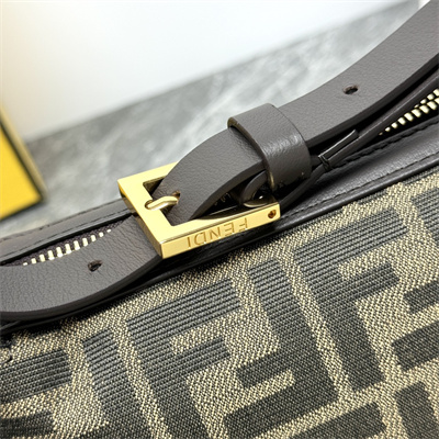 fen.di simply F**di mini brown ff jacquard fabric mini bag