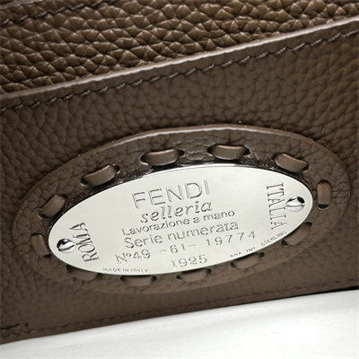 Fen.di Peekaboo ISeeU Petite Cuoio Romano Leather Selleria bag with 306 hand-sewn topstitches