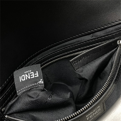 Fen.di BAGUETTE Bag Black Nappa Leather With FF Motif