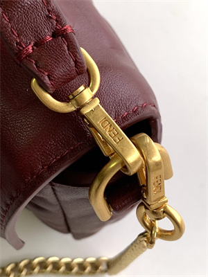 Fen.di BAGUETTE Mini Bag Burgundy Nappa Leather With FF Motif