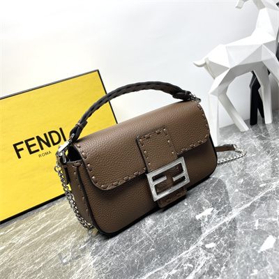 Fen.di Baguette MiniSelleria bag with 309 hand-sewn topstitches