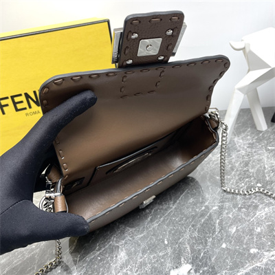 Fen.di Baguette MiniSelleria bag with 309 hand-sewn topstitches