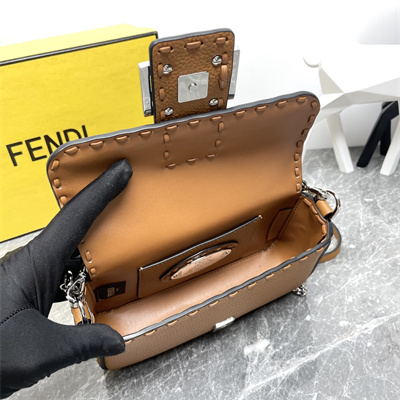 Fen.di Baguette MiniSelleria bag with 309 hand-sewn topstitches