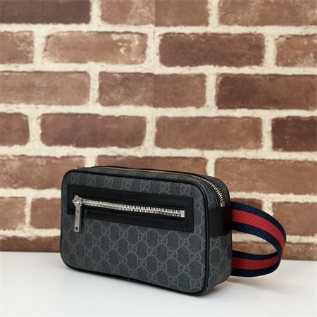 G*u*i gg belt bag with zip pocket black 792094