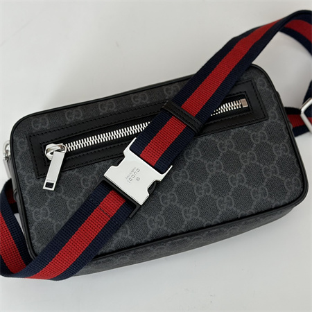 G*u*i gg belt bag with zip pocket black 792094