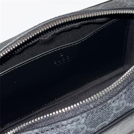 g*u*i gg cross-body bag black gg S*p*e canvas and leather trim 792097