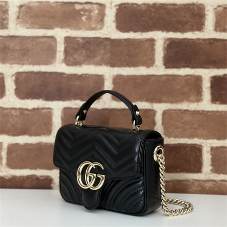 Gu.cci GG Marmont MINI TOP HANDLE BAG Black 811238
