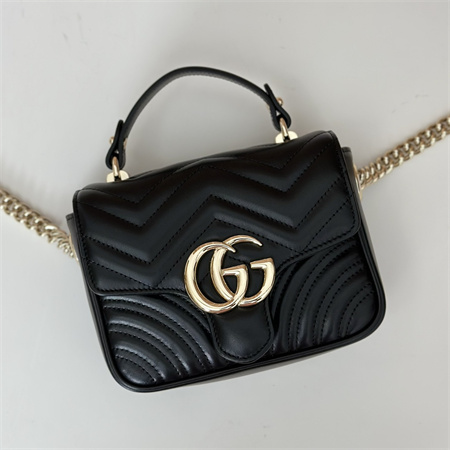 Gu.cci GG Marmont MINI TOP HANDLE BAG Black 811238