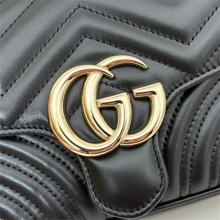 Gu.cci GG Marmont MINI TOP HANDLE BAG Black 811238