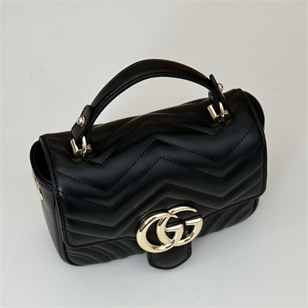 Gu.cci GG Marmont MINI TOP HANDLE BAG Black 811238