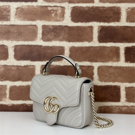 Gu.cci GG Marmont MINI TOP HANDLE BAG Lt Grey 811238