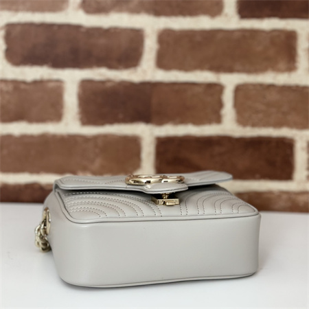 Gu.cci GG Marmont MINI TOP HANDLE BAG Lt Grey 811238
