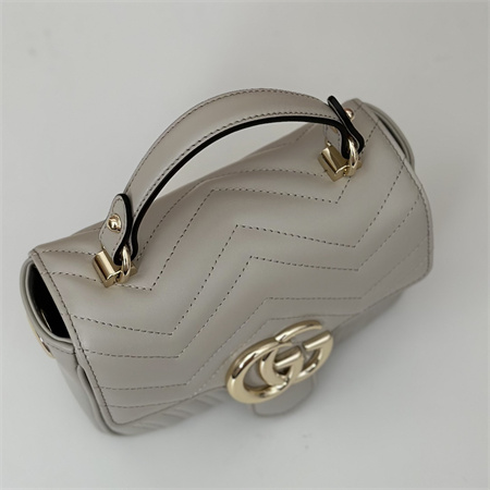 Gu.cci GG Marmont MINI TOP HANDLE BAG Lt Grey 811238