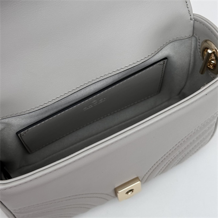 Gu.cci GG Marmont MINI TOP HANDLE BAG Lt Grey 811238